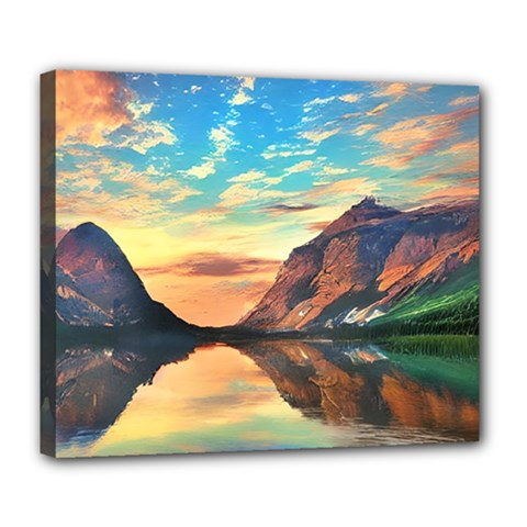 Portentous Sunset Deluxe Canvas 24  X 20  (stretched) by GardenOfOphir