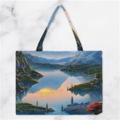 Somber Lake Sunset Medium Tote Bag by GardenOfOphir