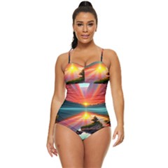 Gorgeous Sunset Retro Full Coverage Swimsuit by GardenOfOphir