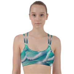 Beautiful Abstract Pastel Ocean Waves Line Them Up Sports Bra by GardenOfOphir