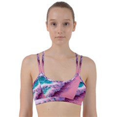 Summer Waves In Pink Ii Line Them Up Sports Bra by GardenOfOphir