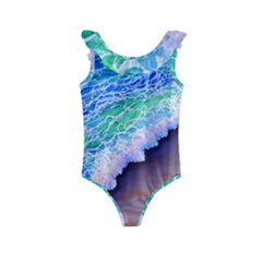 Blue Wave Ii Kids  Frill Swimsuit by GardenOfOphir