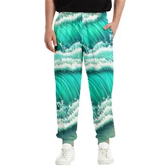 Ocean Waves Design In Pastel Colors Men s Elastic Waist Pants by GardenOfOphir