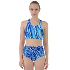 Nature Ocean Waves Racer Back Bikini Set by GardenOfOphir