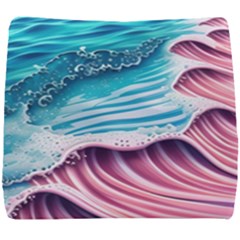 Pink Wave Crashing On The Shore Seat Cushion by GardenOfOphir