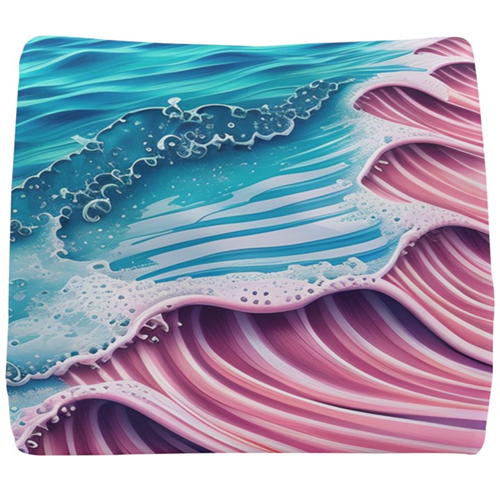 Pink Wave Crashing On The Shore Seat Cushion