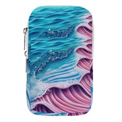 Pink Wave Crashing On The Shore Waist Pouch (small) by GardenOfOphir