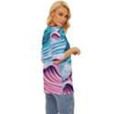 Pink Wave Crashing On The Shore Oversized Basic Tee View3