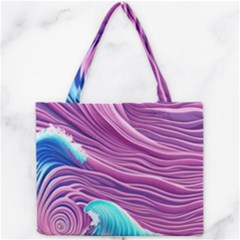 Pink Water Waves Mini Tote Bag by GardenOfOphir