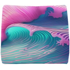 Pink Waves On The Beach Seat Cushion by GardenOfOphir