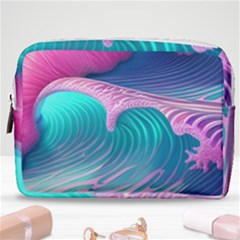 Pink Waves On The Beach Make Up Pouch (medium) by GardenOfOphir