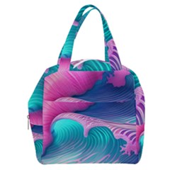 Pink Waves On The Beach Boxy Hand Bag by GardenOfOphir