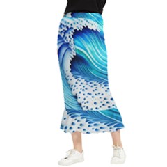 Blue Water Reflections Maxi Fishtail Chiffon Skirt by GardenOfOphir