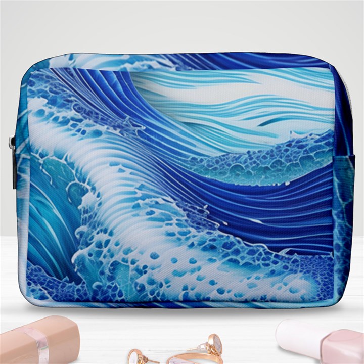 Water Waves Make Up Pouch (Large)