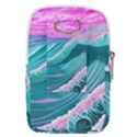 Pink Ocean Waves Belt Pouch Bag (Large) View2