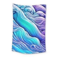 Ocean Waves In Pastel Tones Small Tapestry by GardenOfOphir