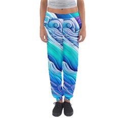 Ocean Waves In Pastel Tones Women s Jogger Sweatpants by GardenOfOphir