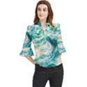 The Endless Sea Loose Horn Sleeve Chiffon Blouse View1