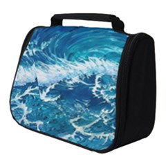 Abstract Blue Ocean Waves Iii Full Print Travel Pouch (small) by GardenOfOphir