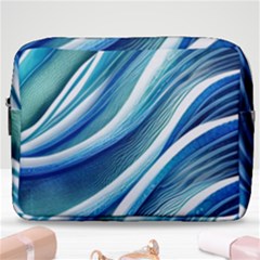 Blue Ocean Waves Make Up Pouch (large) by GardenOfOphir