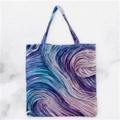 Abstract Pastel Ocean Waves Grocery Tote Bag by GardenOfOphir