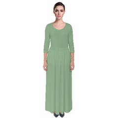 Dark Sea Green	 - 	quarter Sleeve Maxi Dress by ColorfulDresses