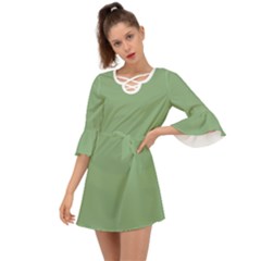 Dark Sea Green	 - 	criss Cross Mini Dress by ColorfulDresses