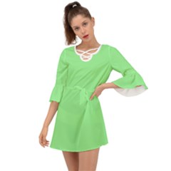 Mint Green	 - 	criss Cross Mini Dress by ColorfulDresses