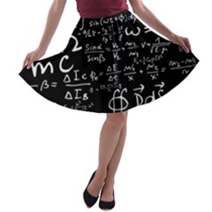 E=mc2 Text Science Albert Einstein Formula Mathematics Physics A-line Skater Skirt by Jancukart