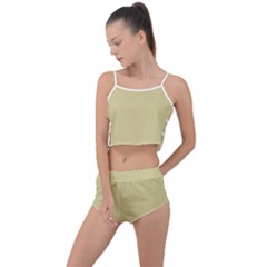 Oyster	 - 	summer Cropped Co-ord Set by ColorfulSwimWear