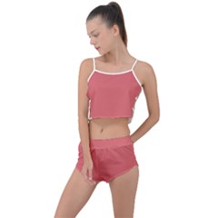 Tango Pink	 - 	summer Cropped Co-ord Set by ColorfulSwimWear