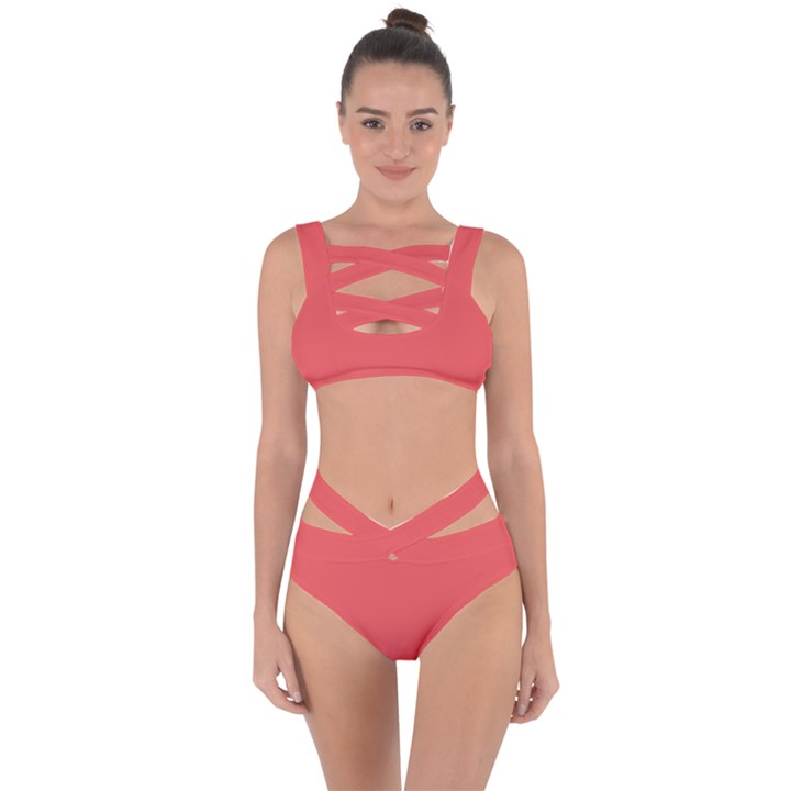 Hot Coral	 - 	Bandaged Up Bikini Set