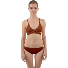 Dark Amber Orange	 - 	wrap Around Bikini Set by ColorfulSwimWear