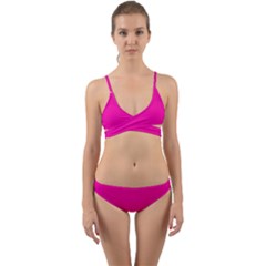 Hollywood Cerise	 - 	wrap Around Bikini Set by ColorfulSwimWear