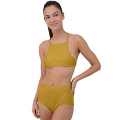 Goldenrod Orange	 - 	high Waist Tankini Set by ColorfulSwimWear