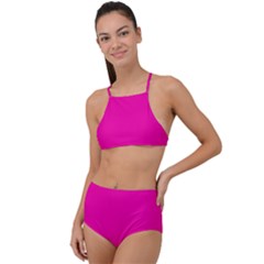 Fashion Fuchsia Pink	 - 	high Waist Tankini Set by ColorfulSwimWear