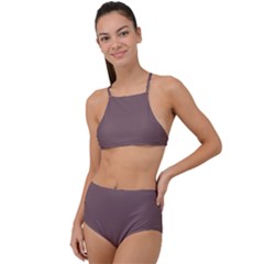 Deep Taupe	 - 	high Waist Tankini Set by ColorfulSwimWear