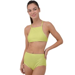 Light Lime Yellow	 - 	high Waist Tankini Set by ColorfulSwimWear