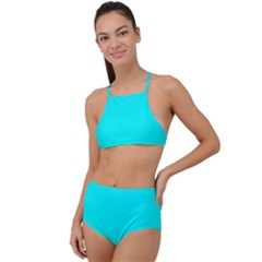 Spanish Sky Blue	 - 	high Waist Tankini Set by ColorfulSwimWear