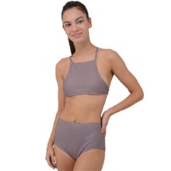 Stucco Brown	 - 	high Waist Tankini Set by ColorfulSwimWear