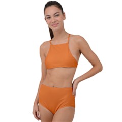 Tangerine Orange	 - 	high Waist Tankini Set by ColorfulSwimWear