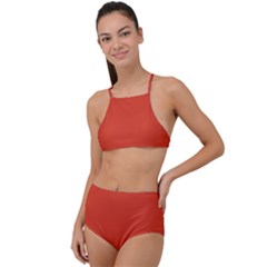 Tangerine Tango Orange	 - 	high Waist Tankini Set by ColorfulSwimWear