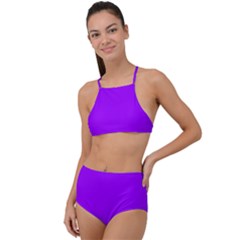 Vivid Violet Purple	 - 	high Waist Tankini Set by ColorfulSwimWear