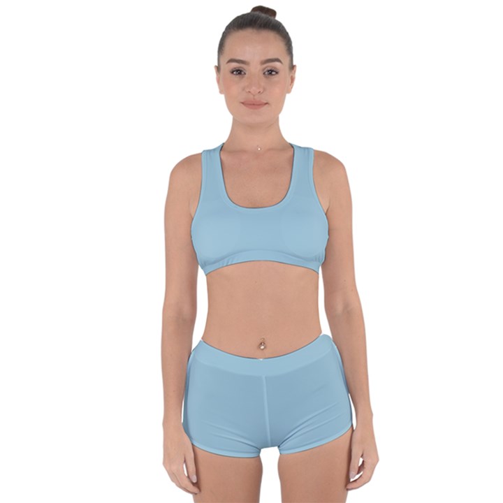 Aqua Marine Blue	 - 	Racerback Boyleg Bikini Set