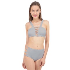 Rhino Grey	 - 	cage Up Bikini Set by ColorfulSwimWear