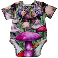 Sacred Mushroom Wizard Glamour Baby Short Sleeve Bodysuit by GardenOfOphir