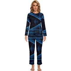 Technology Digital Business Polygon Geometric Womens  Long Sleeve Lightweight Pajamas Set by Ravend