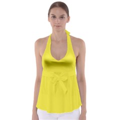 Blazing Yellow	 - 	babydoll Tankini Top by ColorfulSwimWear