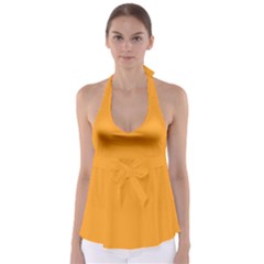 Zinnia Orange	 - 	babydoll Tankini Top by ColorfulSwimWear