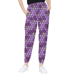 Pattern Seamless Design Decorative Hexagon Shapes Tapered Pants by Ravend